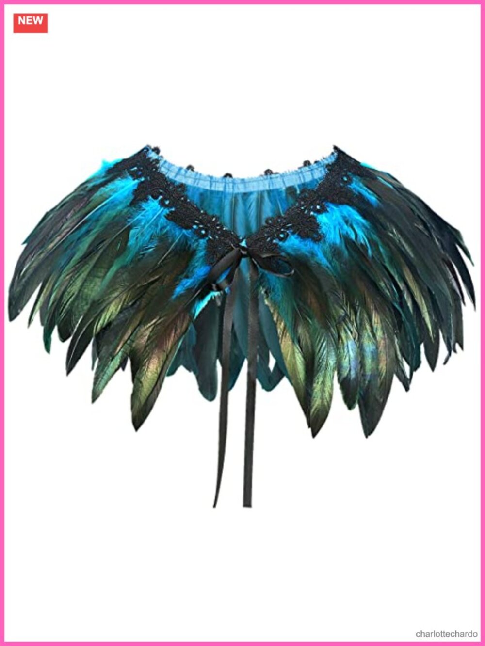 Handmade Feather Shawl Cape Wrap 1920s Gatsby Vintage